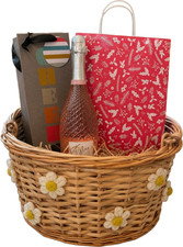 Gift Hamper Basket Set with 2 Red Gift Bags & 3 Wine Bottle Bags – DIY Gift Pack
