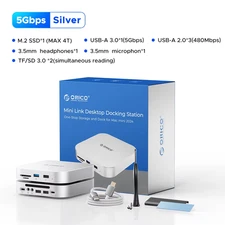 USB C HUB Docking Station for Mac Mini M4/M4 Pro Multi-Port USB 3.0 HUB with SD/