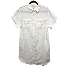 Weatherproof Women's S White Short Sleeve Button Front Dress 3161