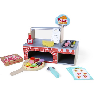 Bayer Chic 2000 Kinder Pizza-Shop aus Holz mit Zubehör NEU
