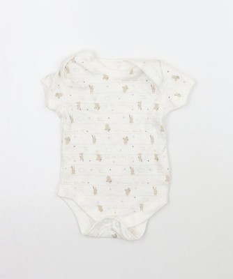 Baby UK Größe 0-3 Monate Matalan weiß Strampler Einteiler