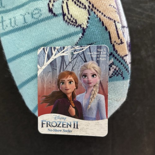 Girls Disney Frozen 2 No Show Socks Size L , Fits Shoe Size 4-10 - Picture 4 of 4