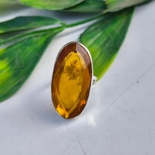 Natural Citrine Gemstone Ring 925 Sterling Silver Anniversary Gift Ring PG9089
