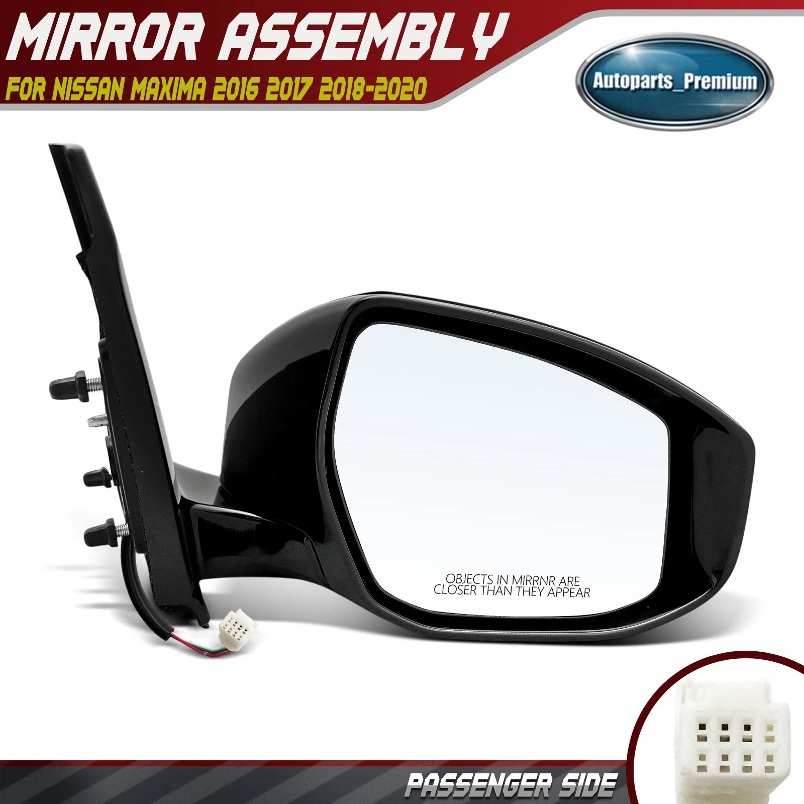 Right Power Mirror w/ Manual Folding Textured Black for Nissan Maxima 2016-2020
Opens in a new windo