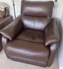 SCS Brown Leather Power Recliner Chair (Electric Reclining Armchair)
