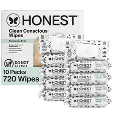 The Honest Company Clean Conscious Multi-Use Wipes Unscented Hypoallergenic B...