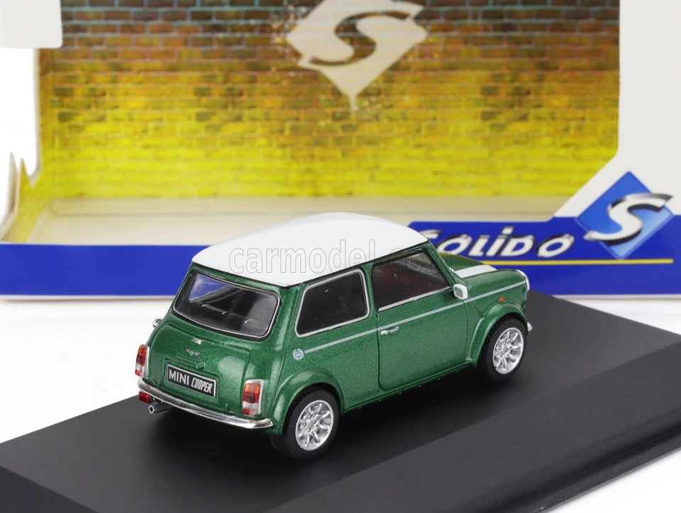 MODELLINO AUTO STATICO SOLIDO MINI COOPER S 1994 VERDE/BIANCO SCALA 1:43 - Immagine 2 di 4