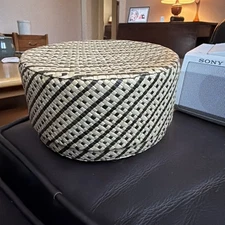 Palm Leaf Lidded Basket With Hand Weaved