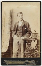 Cabinet Card Photo Lancashire Manchester E Ireland 25 Lower Mosley St Young Man