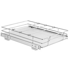 12x17in 333lb Chrome Steel Pull-Out Cabinet Shelf  Organizer
