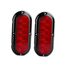 2Pcs 6" Oval Trailer Tail Lights Red 6 LED Stop Turn Brake Light Trailer