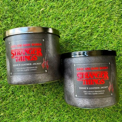Bath & Body Works Stranger Things Eddie's Leather Jacket 3 Wick Candle x 2