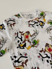 Vintage Looney Tunes All Over Print T Shirt, Size L, Bugs Taz Daffy Marvin