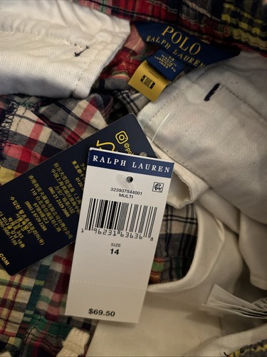 $69 POLO RALPH LAUREN PATCHWORK MADRAS PLAID SHORTS BOYS 14 - Picture 2 of 4
