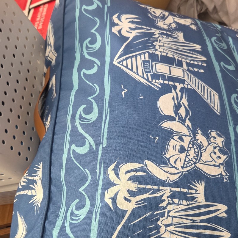 Disney Lilo & Stitch Retired Blue Tropical Surf Print LARGE Floor Pillow Cushion