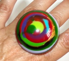 Sobral Kandinsky Moscou Colorful Runway Style Statement Artist Made Ring Sz 9.5
