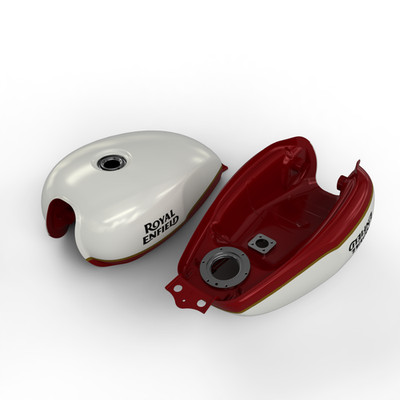 Royal Enfield Baker Express weißer Kraftstofftank 1030106/C passend für Inter...