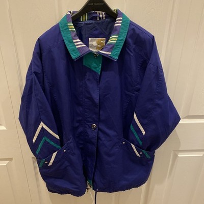 Current Seen Jacket Women Color Block Purple 2XL VTG Full Zip Currentseen