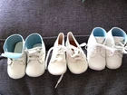 Cabbage Patch Kids Dolls 1980s WHITE SHOES Lot Of 3  pairs Vintage
