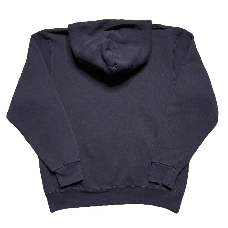 Russell Athletic Hoodie Large Black Pullover Sweatshirt Boxy VTG Faded Y2K - Image 2 of 4