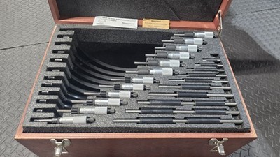 Starrett S436EXRLZ , 0-12'' .001 Grade,Carbide Face  Outside Micrometer Set -
