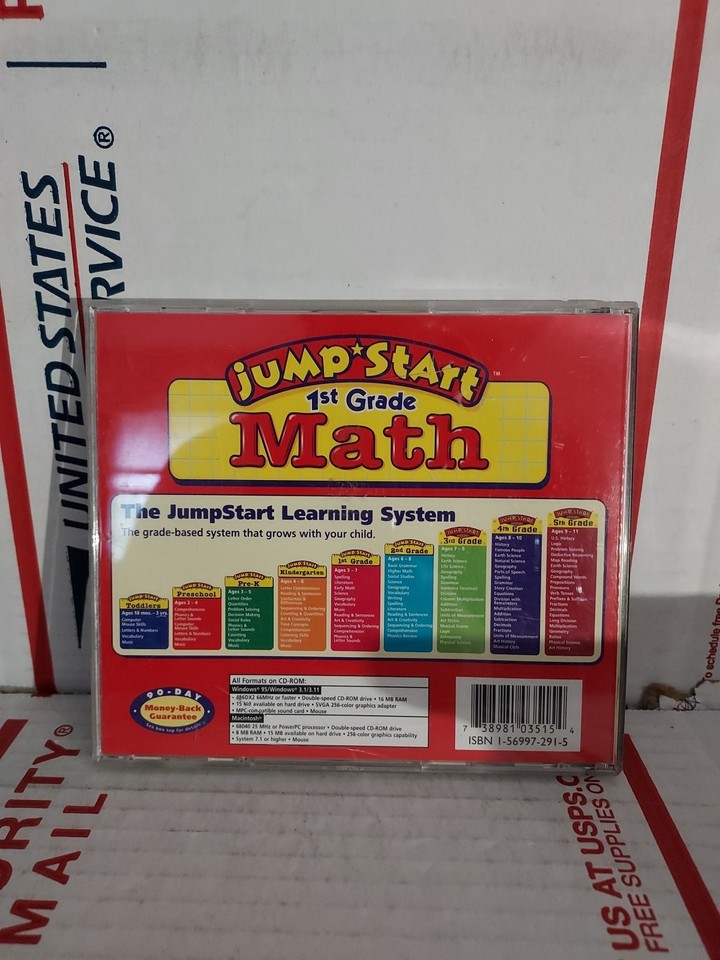 Speed Math Cd Rom Jump Start 1st MATH Grade Ages 5-7 Version 1 Classic 1995 PC CD-Rom ...