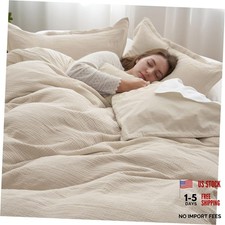 Cotton Muslin Duvet Cover Size, 3-Layer Ultra Natural No Comforter Queen