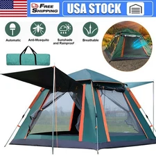 Automatic Instant Pop Up Tent for Camping Tent Waterproof UV Protect Black Gum