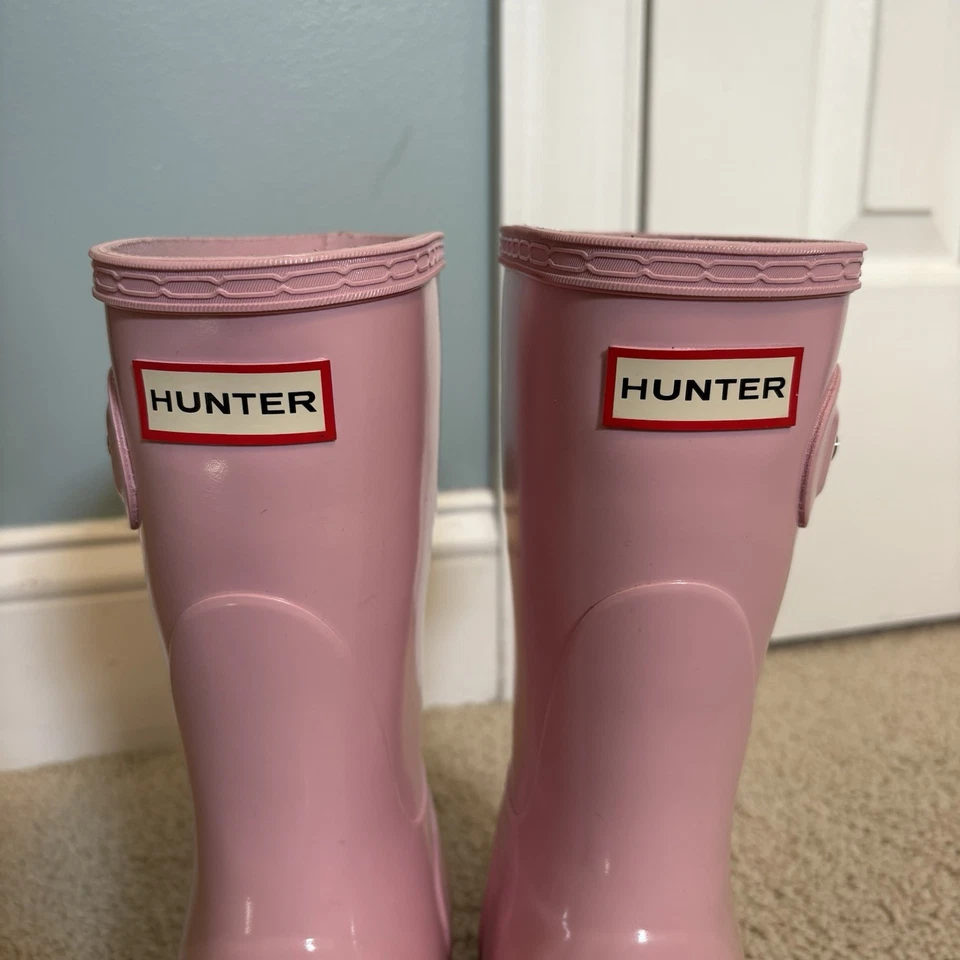Hunter Original Botas de Lluvia Cortas Brillo Para Mujer Talla 7 Rosa Impermeables Wellingtons Foto 4 de 4
