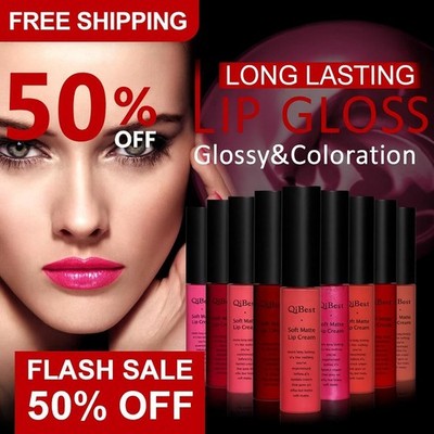QIBEST Long Lasting Waterproof Velvet Matte Lipstick Make up Liquid Lipgloss
