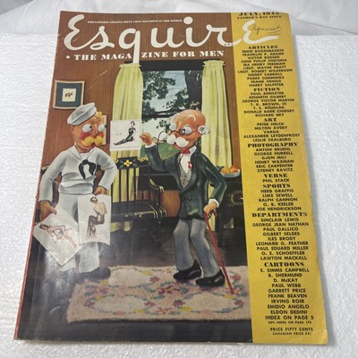ESQUIRE MEN MAGAZINE 1945 JULY Missing VARGAS GIRL ILLUSTRATION Liquor ADS
