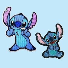 Lot de 2 Patchs Écussons NEUFS Lilo et Stitch Thermocollants (Réf 1)