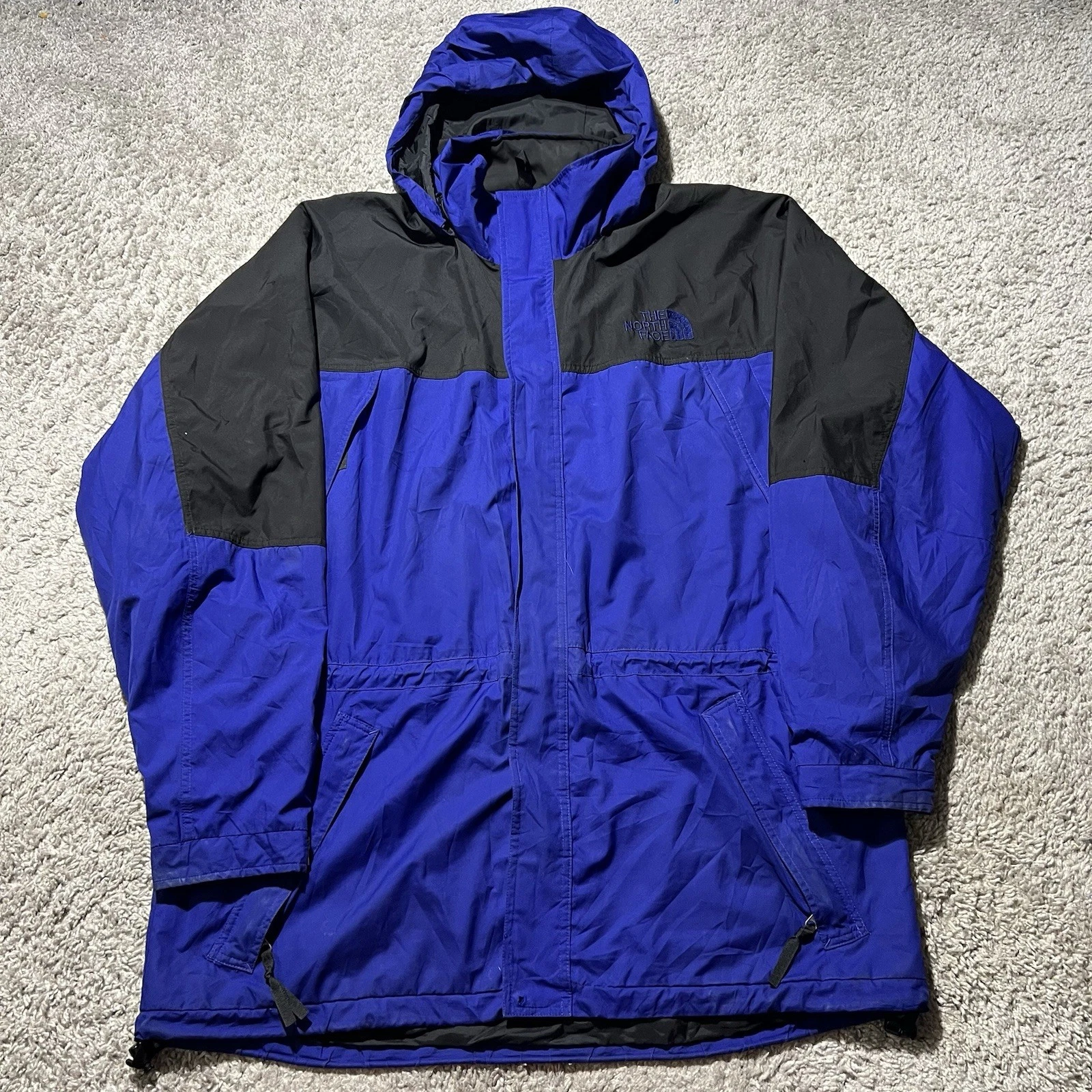 Vintage 1990s North Face Hydrenaline Jacket Mens Sz XL Blue Packable Windbreaker