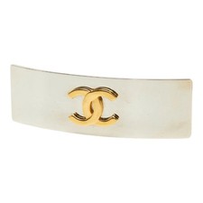 CHANEL Cocomark Barrette Hair Accessory Silver GMetal Plated Ladies CHANEL