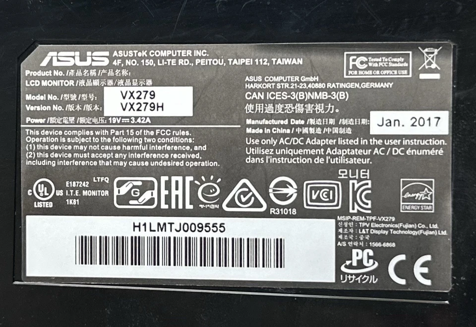 Asus VX279H (27 Zoll) Monitor (Full HD, VGA, HDMI/MHL, 5ms Reaktionszeit) - Bild 4 von 4