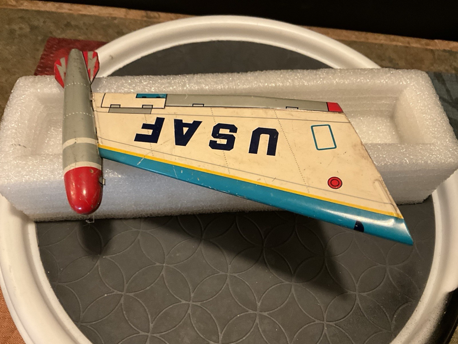 Vintage Tin Pair USAF Jet Plane Wings For Battery Operated Toy 1960s, Wings Only
