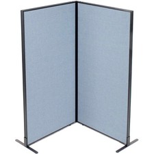 36-1/4"W x 72"H Freestanding 2-Panel Corner Room Divider Blue