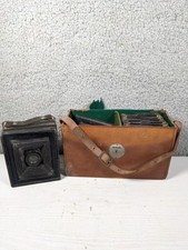 Antique Eastman Kodak Folding Plate Camera w/Carrying Case Glass Plates Lot