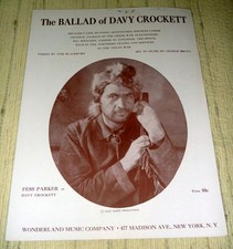 Ballad of Davy Crockett - Walt Disney / Fess Parker Sheet Music, 1954