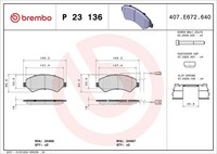 Brembo Bremsbelagsatz, Scheibenbremse Vorderachse U.A. FüR CitroËN, Fiat