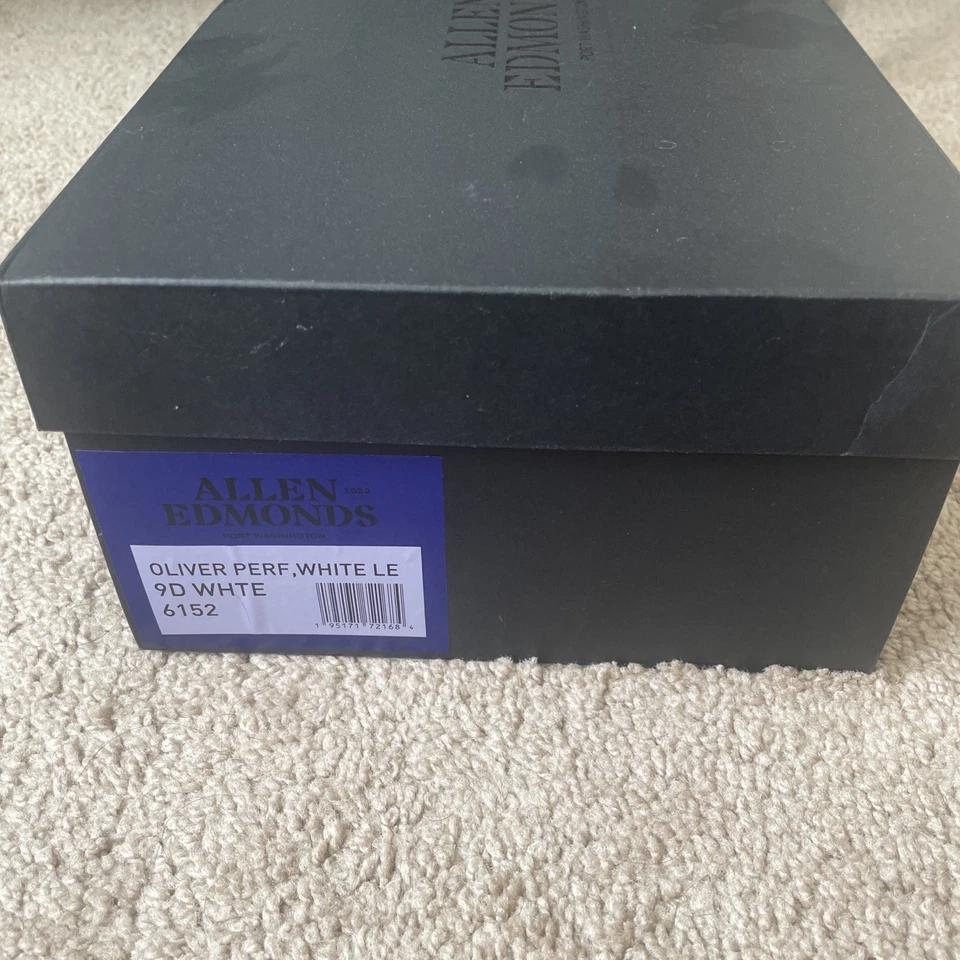 Allen Edmonds Oliver поскользнуться на эластичной кружева кроссовок белая кожа размер 9-совершенно новый  - Изображение 2 из 4