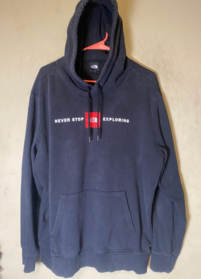 The North Face Red Box ''Never Stop Exploring'' Black Pullover Hoodie Men's SZ XL