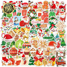 Christmas Stickers, 100 Holographic Laser Holiday Gift Stickers Kids Christmas, 