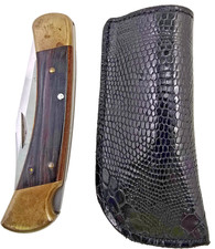 Buck 110 Leather Sheath Lizard Skin Handmade Case 6265 black Knife Gator
