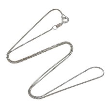 Box Link Chain Necklace Italian Vintage Sterling Silver 925 16"