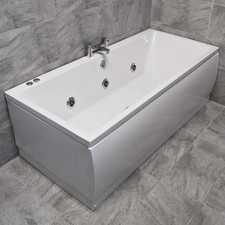 Simi Whirlpool Bath 1700 x 700mm Double Ended Slim Edge Square Centre Tap Hole