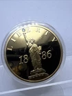 Gold Layered Statue Of Liberty 1886 Commemorative Coin with Swarovski Crystal