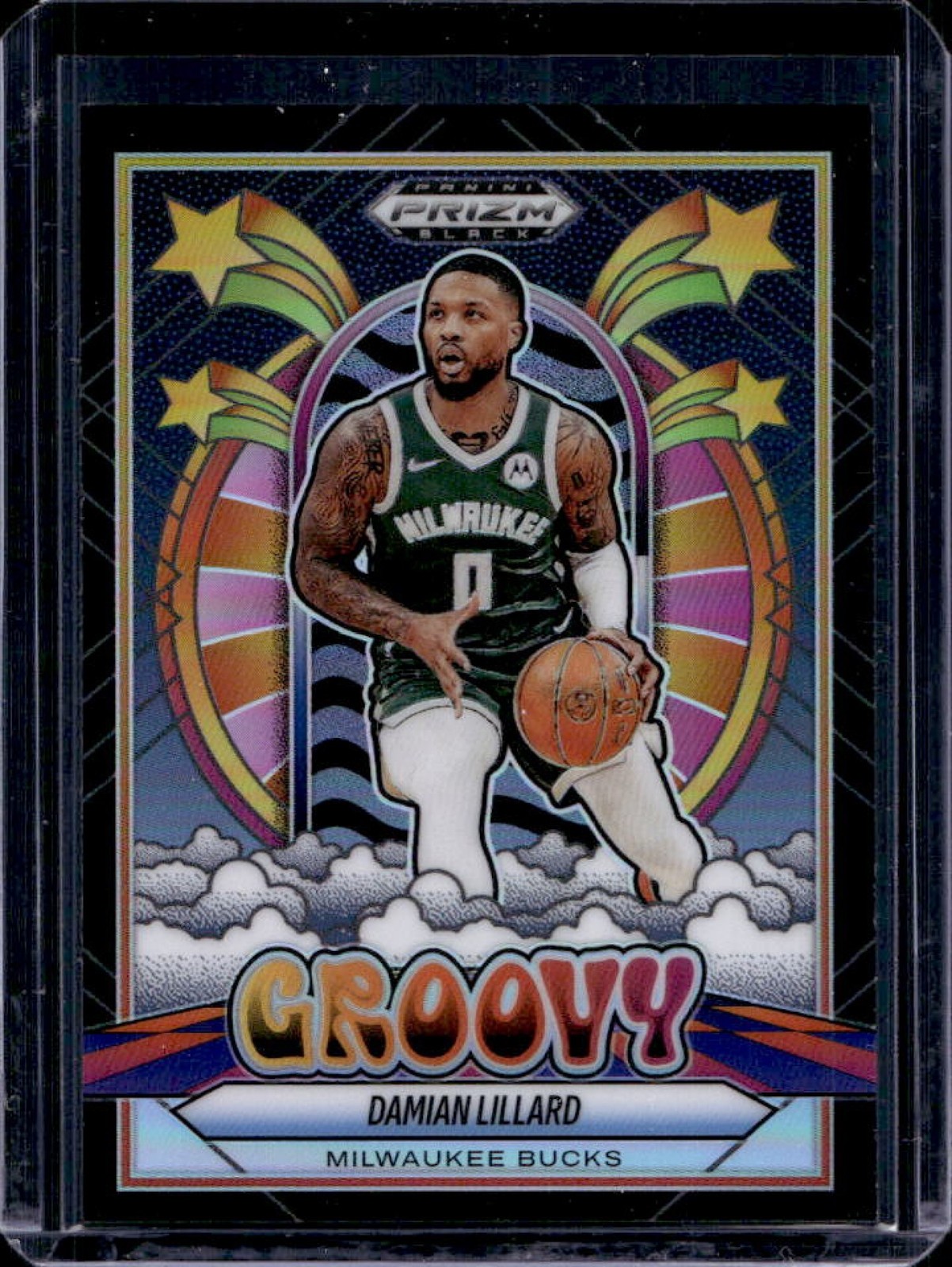 2024-25 Prizm Black Damian Lillard Groovy #1 Bucks