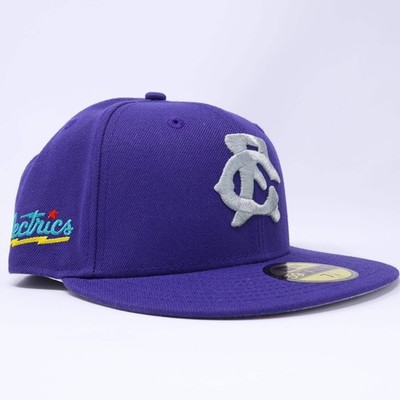 NWT 1/8 Purple Great Fall Electrics Minor League 59fifty New Era Fitted Hat Cap