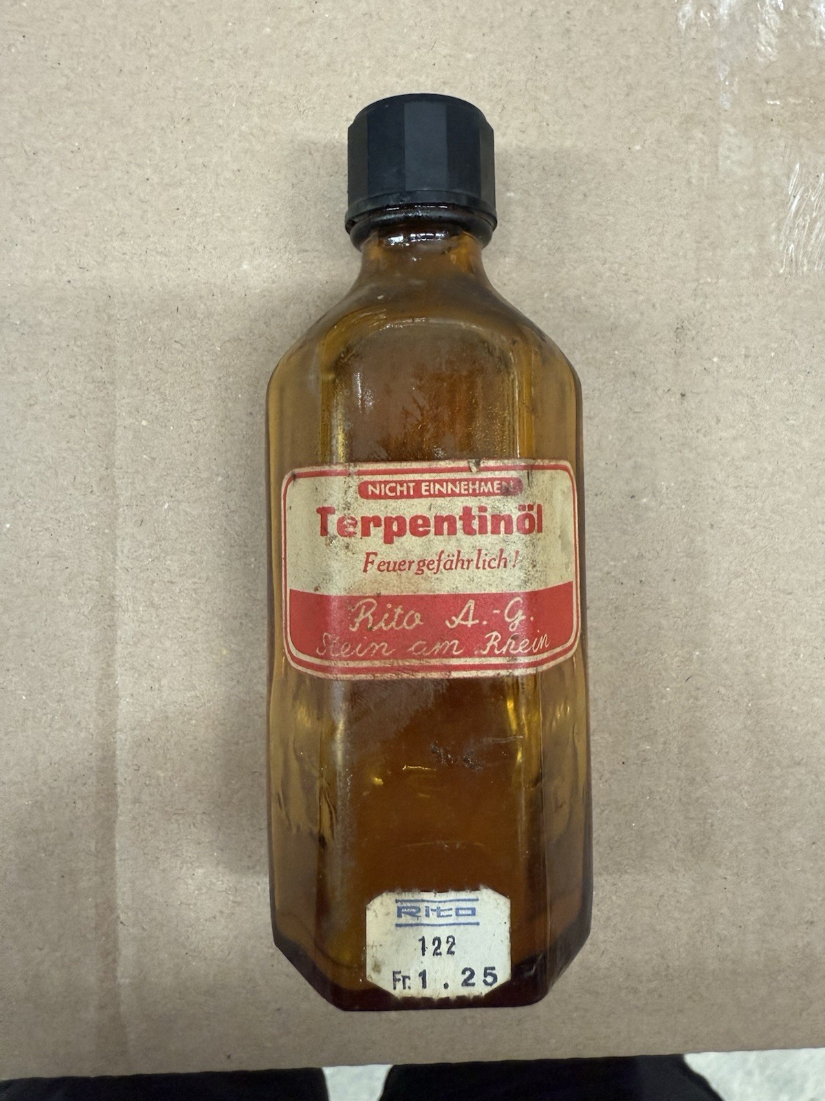 Antike Apoteken Flache Aus Hand gemacht Glass Seher Selten Mit Original Etikett